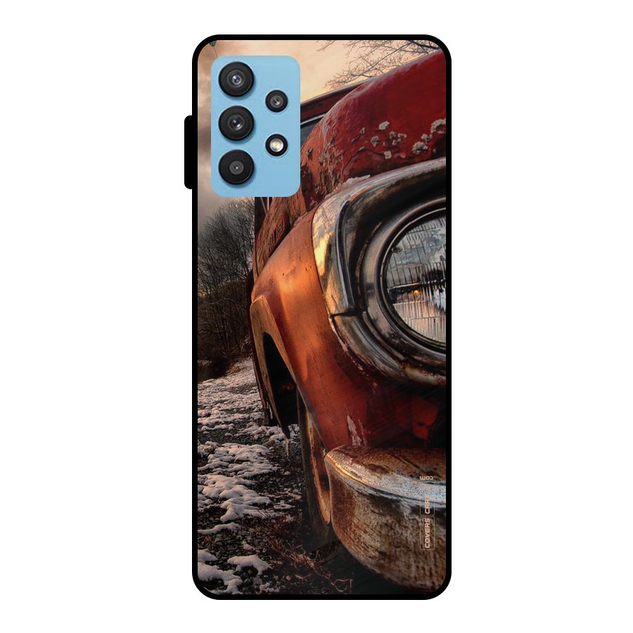 Vintage Car Headlight Metal Back Case for Galaxy M32 5G