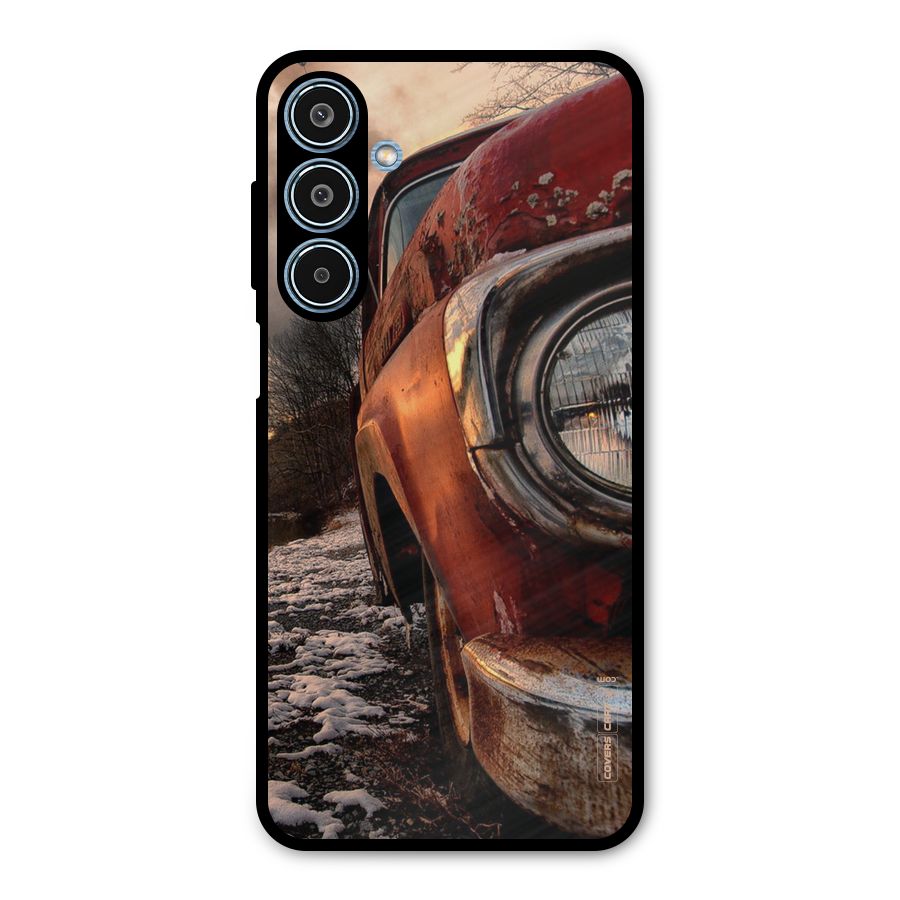 Vintage Car Headlight Metal Back Case for Galaxy M35