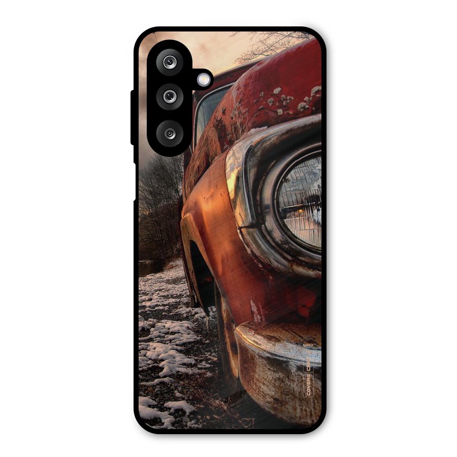 Vintage Car Headlight Metal Back Case for Galaxy M36