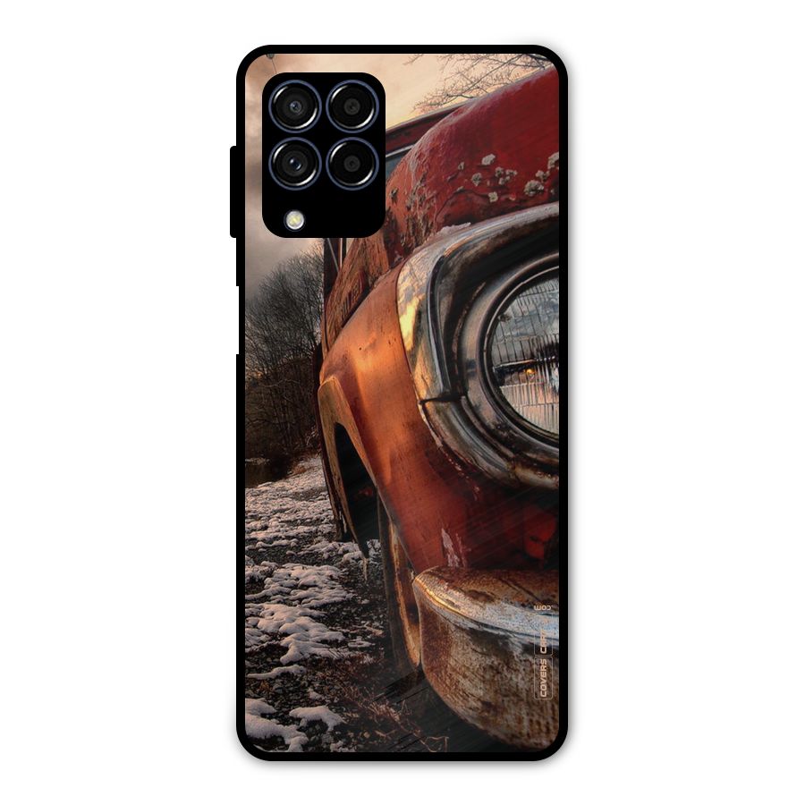 Vintage Car Headlight Metal Back Case for Galaxy M53 5G