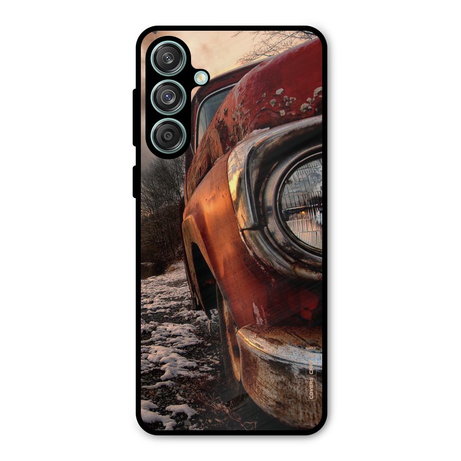 Vintage Car Headlight Metal Back Case for Galaxy M55 5G