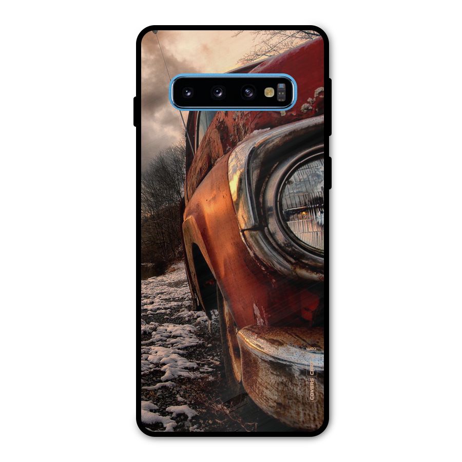 Vintage Car Headlight Metal Back Case for Galaxy S10