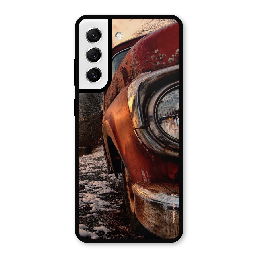 Vintage Car Headlight Metal Back Case for Galaxy S21 FE 5G