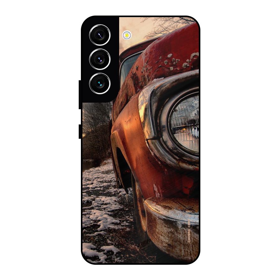 Vintage Car Headlight Metal Back Case for Galaxy S22 5G