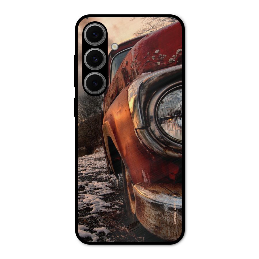 Vintage Car Headlight Metal Back Case for Galaxy S24 FE