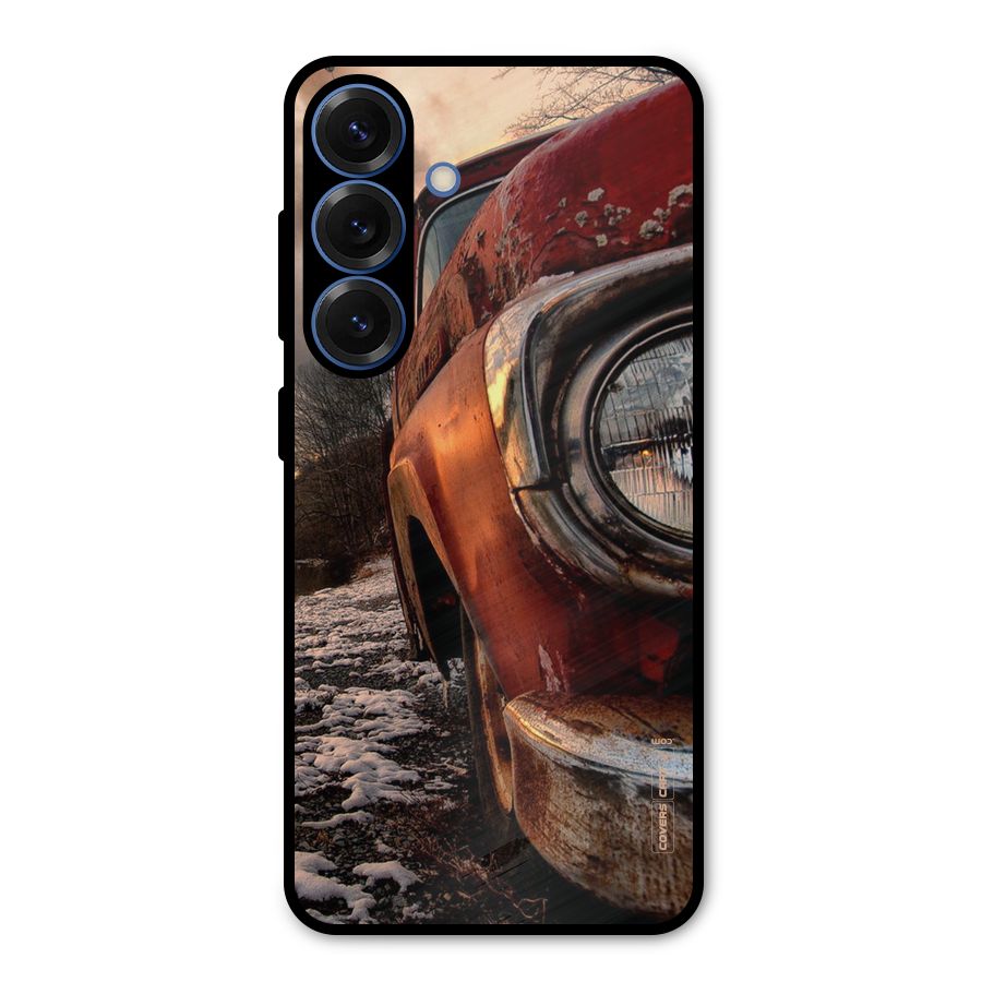 Vintage Car Headlight Metal Back Case for Galaxy S25