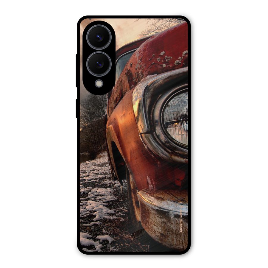 Vintage Car Headlight Metal Back Case for Galaxy S25 Edge