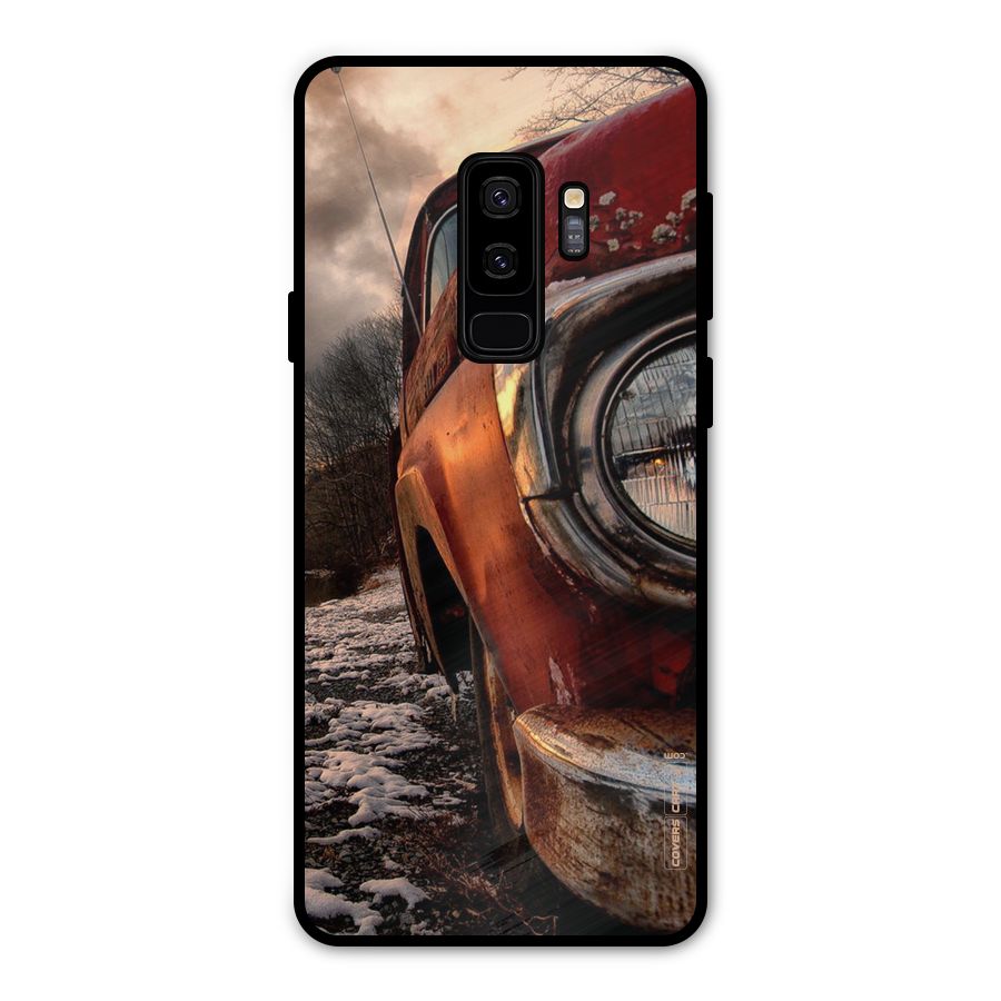 Vintage Car Headlight Metal Back Case for Galaxy S9 Plus