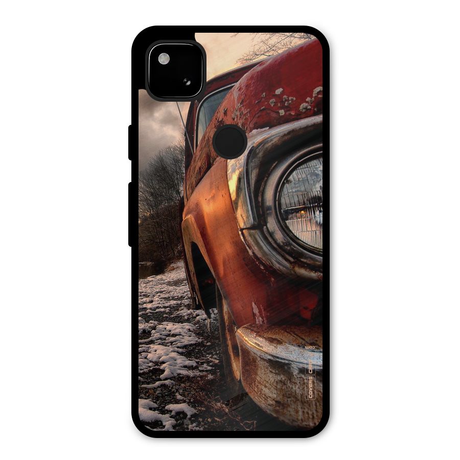 Vintage Car Headlight Metal Back Case for Google Pixel 4a