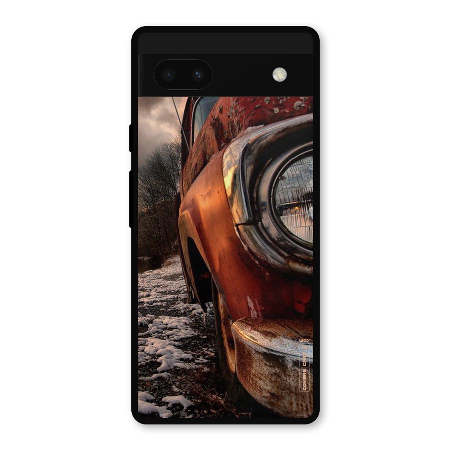 Vintage Car Headlight Metal Back Case for Google Pixel 6a