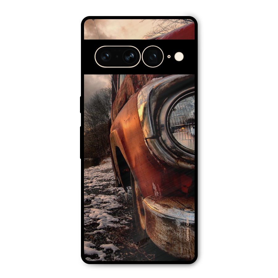 Vintage Car Headlight Metal Back Case for Google Pixel 7 Pro