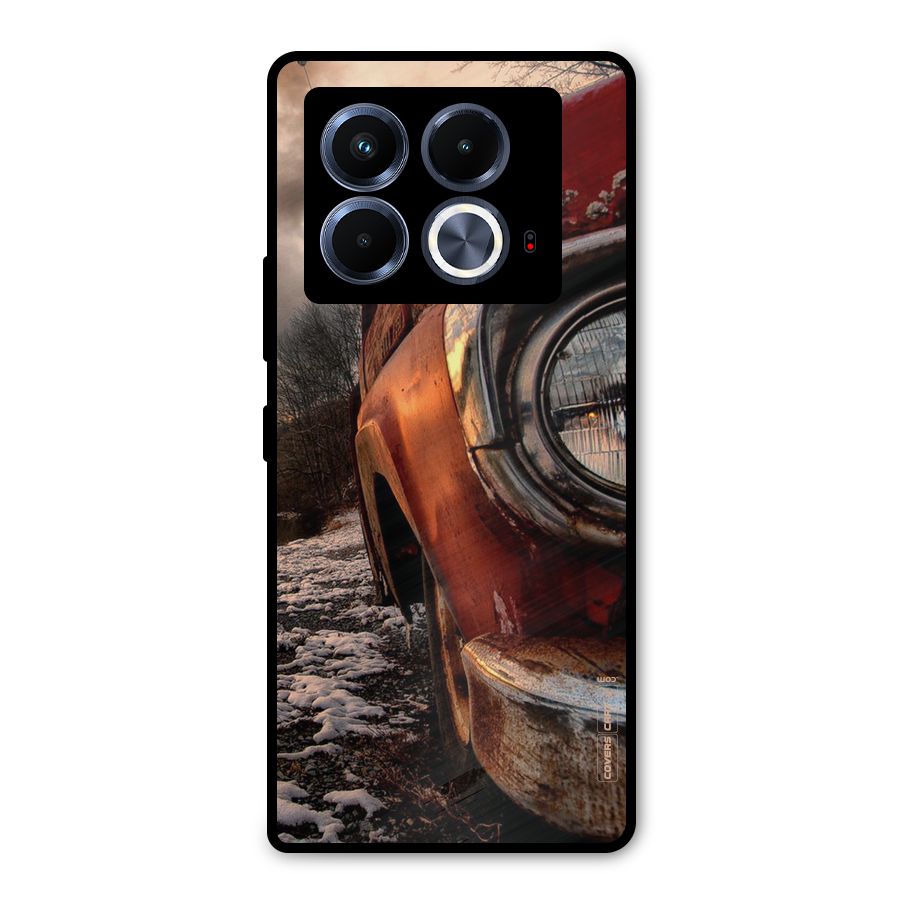 Vintage Car Headlight Metal Back Case for Infinix Note 40 5G
