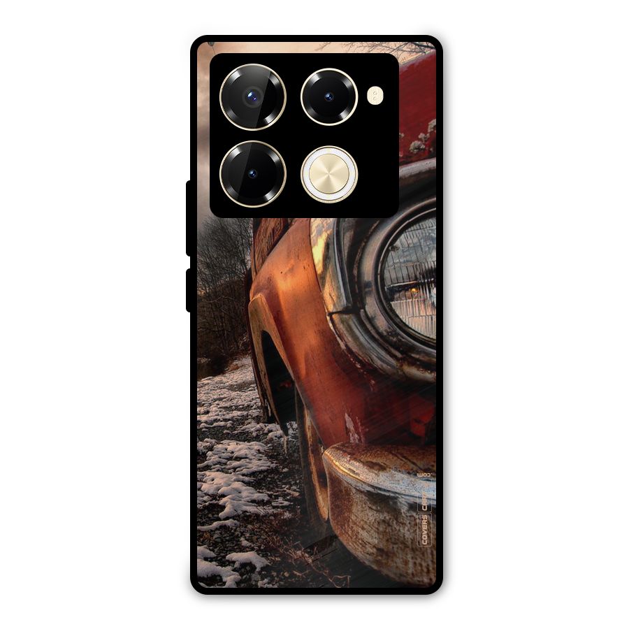 Vintage Car Headlight Metal Back Case for Infinix Note 40 Pro Plus