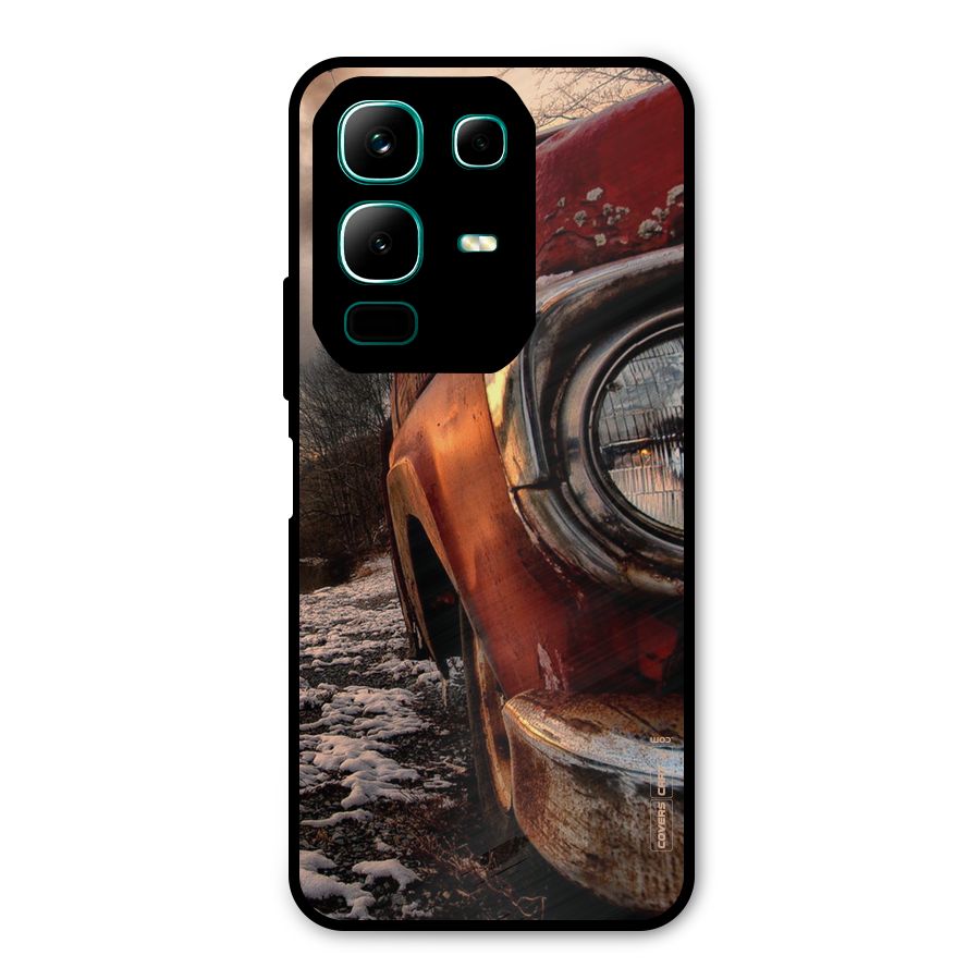 Vintage Car Headlight Metal Back Case for Infinix Note 50x