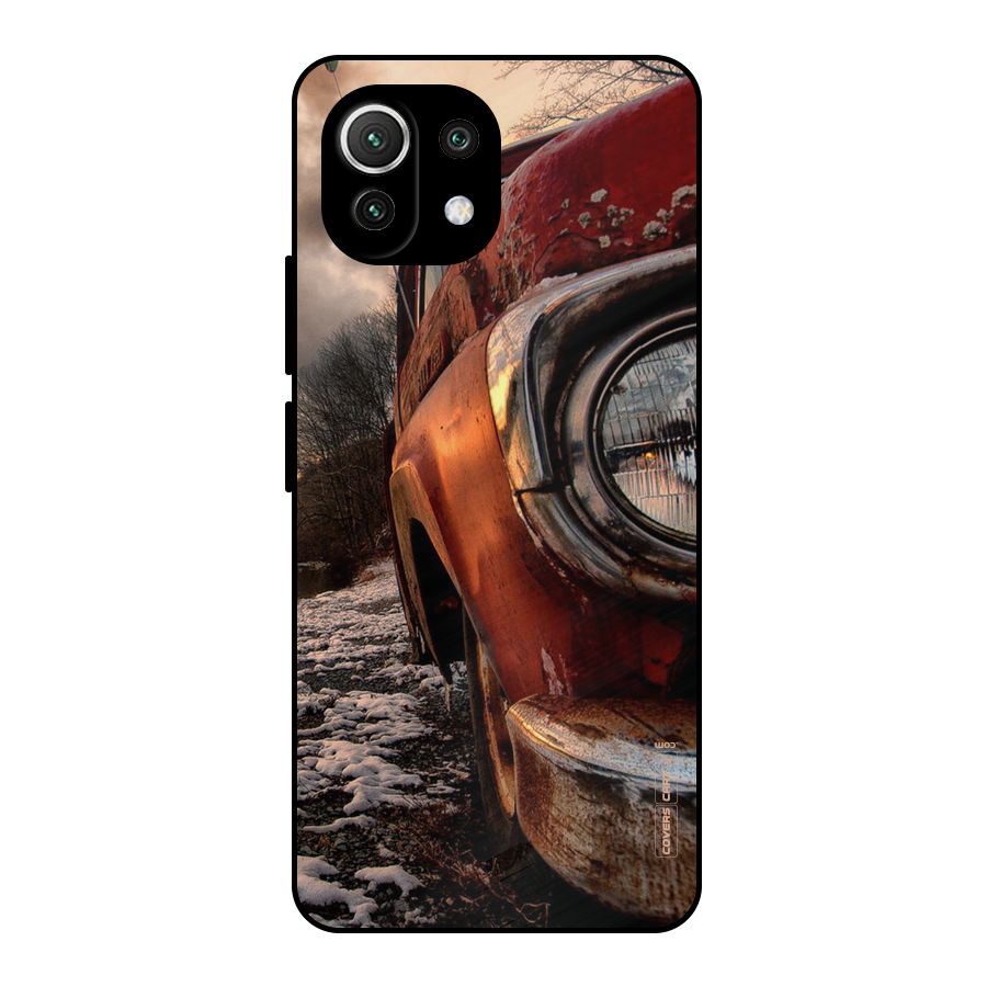 Vintage Car Headlight Metal Back Case for Mi 11 Lite