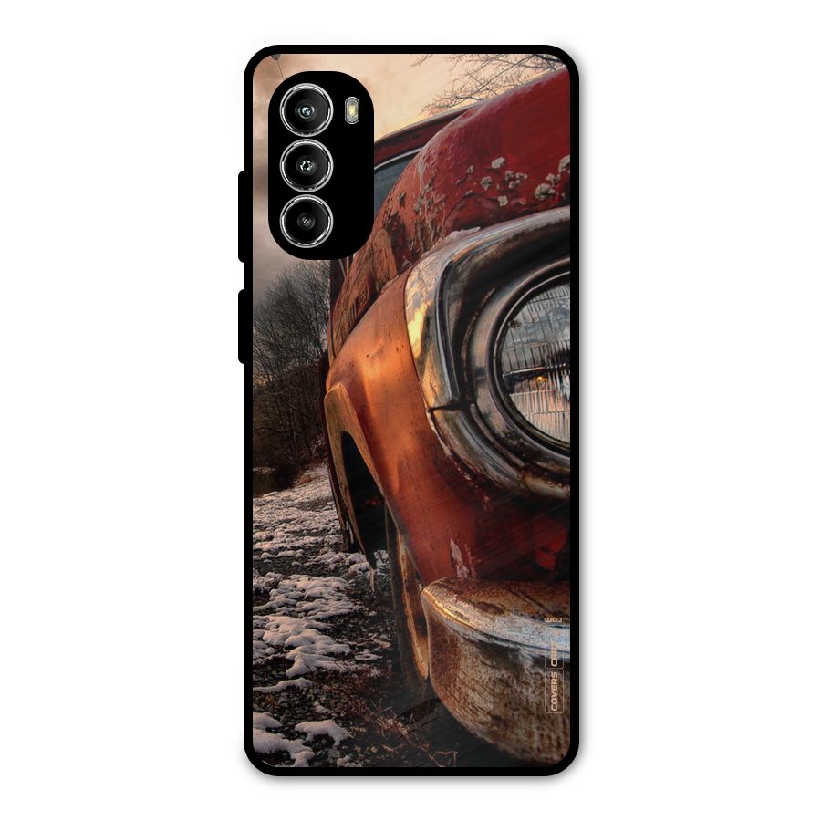 Vintage Car Headlight Metal Back Case for Moto G52