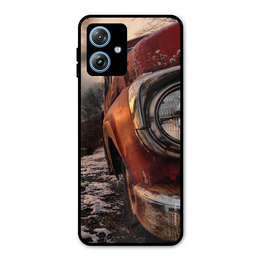 Vintage Car Headlight Metal Back Case for Moto G54
