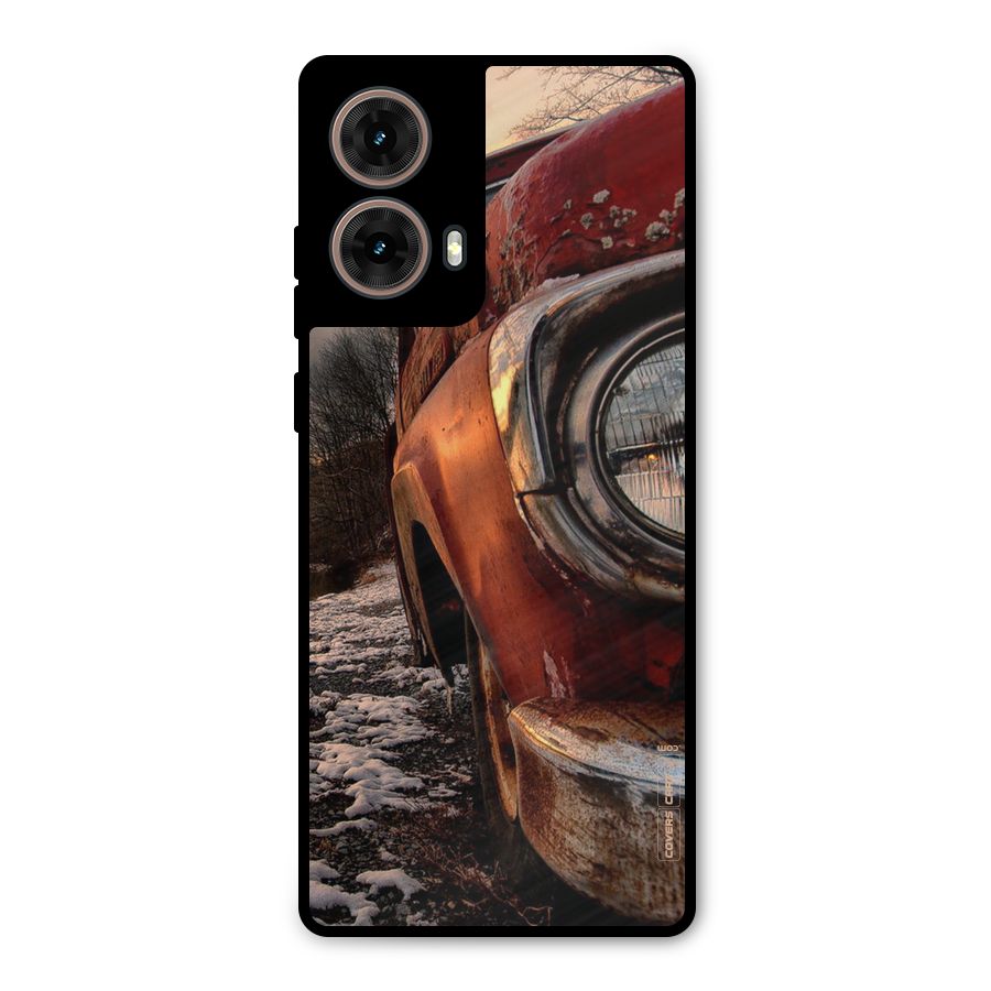 Vintage Car Headlight Metal Back Case for Moto G85