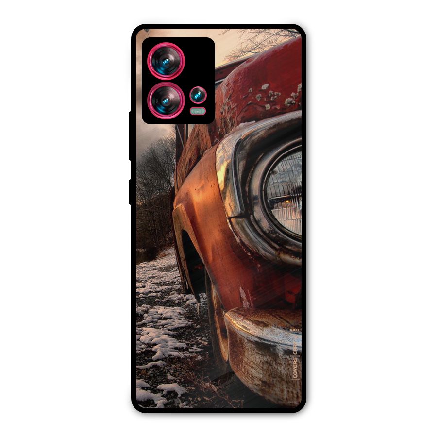 Vintage Car Headlight Metal Back Case for Motorola Edge 30 Fusion