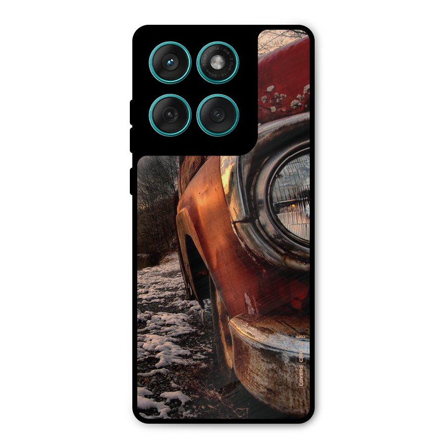 Vintage Car Headlight Metal Back Case for Motorola Edge 60