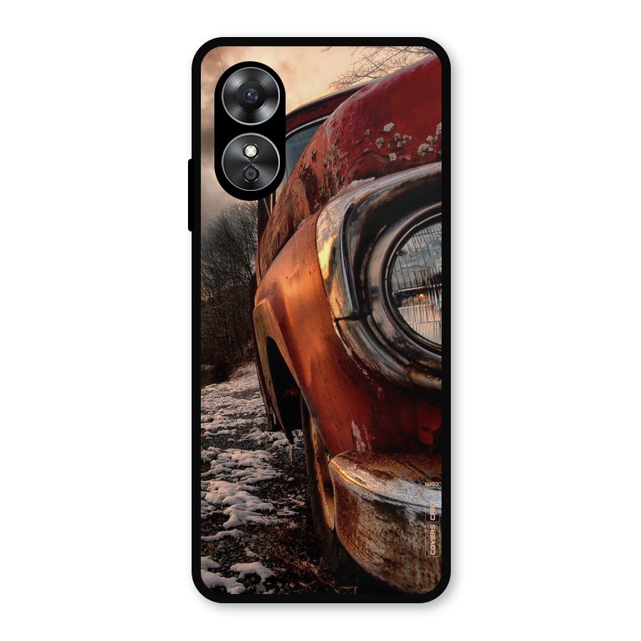 Vintage Car Headlight Metal Back Case for Oppo A17