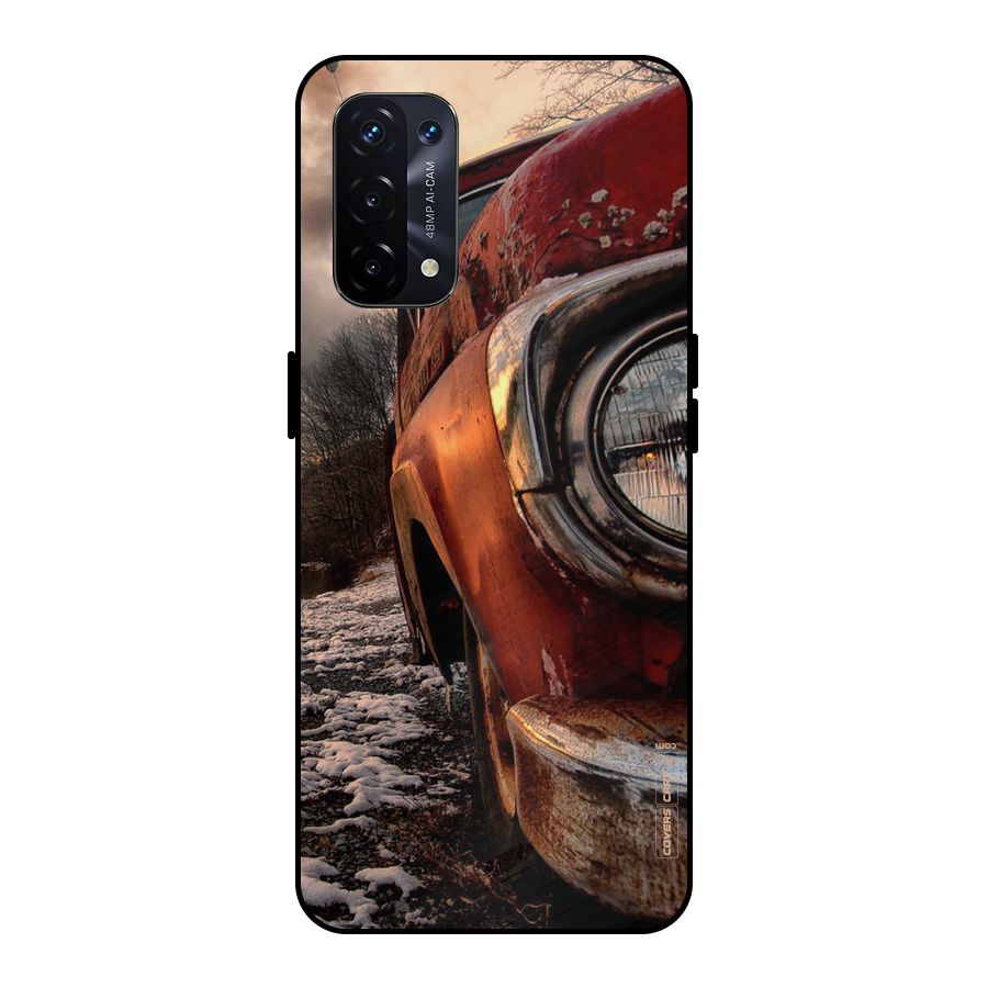 Vintage Car Headlight Metal Back Case for Oppo A74 5G