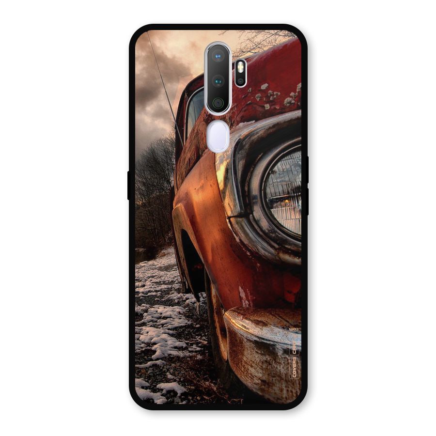 Vintage Car Headlight Metal Back Case for Oppo A9 (2020)