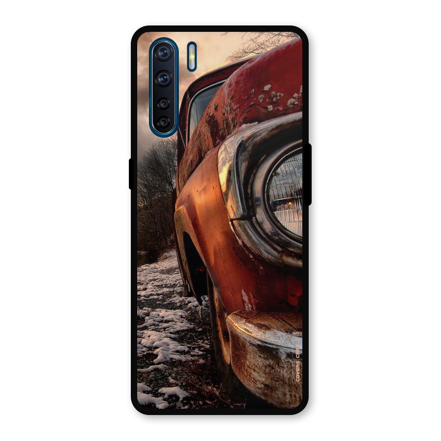 Vintage Car Headlight Metal Back Case for Oppo F15