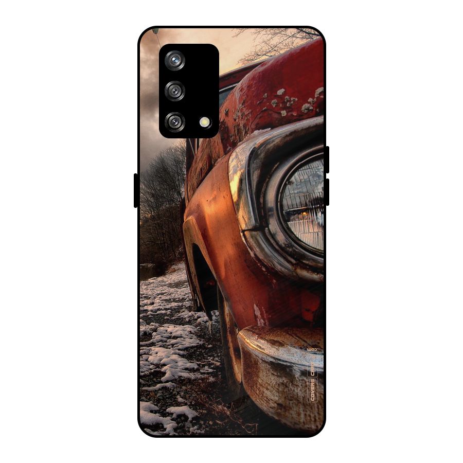 Vintage Car Headlight Metal Back Case for Oppo F19