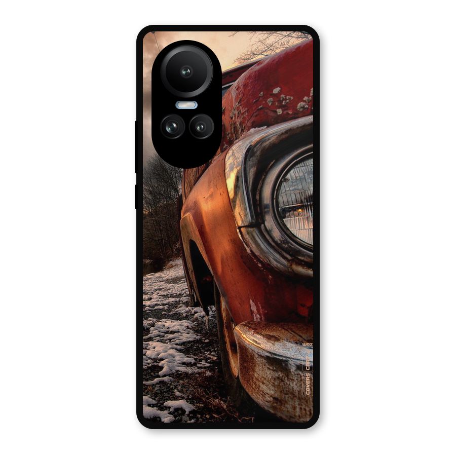 Vintage Car Headlight Metal Back Case for Oppo Reno10 Pro