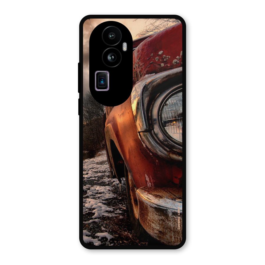 Vintage Car Headlight Metal Back Case for Oppo Reno10 Pro Plus