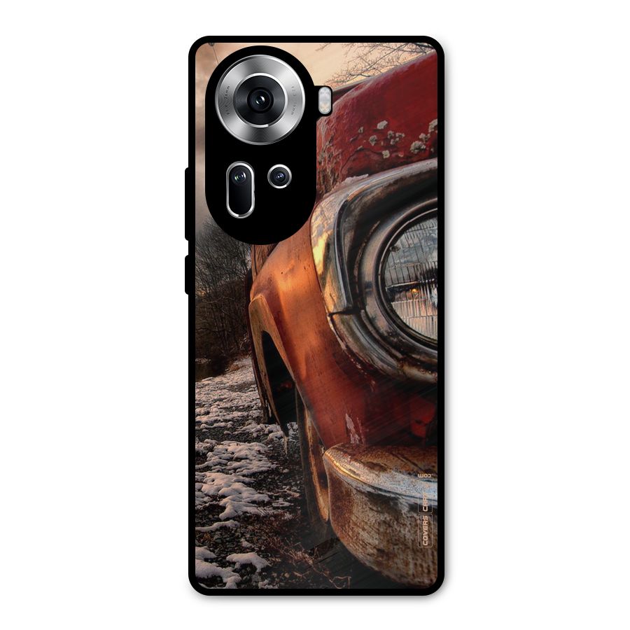 Vintage Car Headlight Metal Back Case for Oppo Reno11 5G