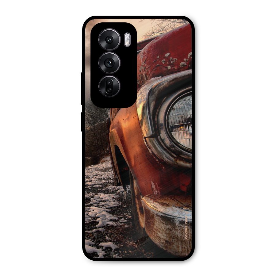 Vintage Car Headlight Metal Back Case for Oppo Reno12
