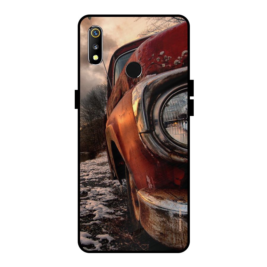 Vintage Car Headlight Metal Back Case for Realme 3i