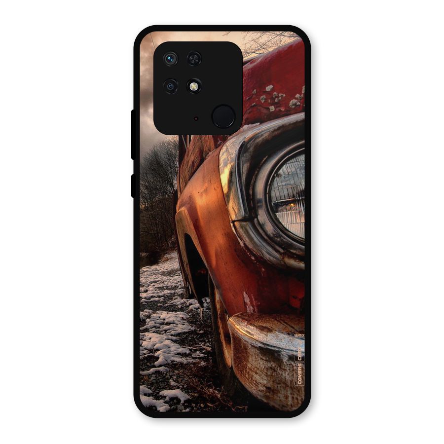 Vintage Car Headlight Metal Back Case for Redmi 10 Power