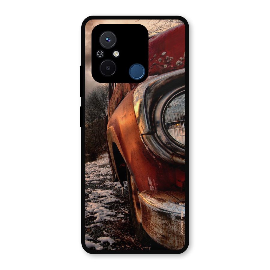 Vintage Car Headlight Metal Back Case for Redmi 12C