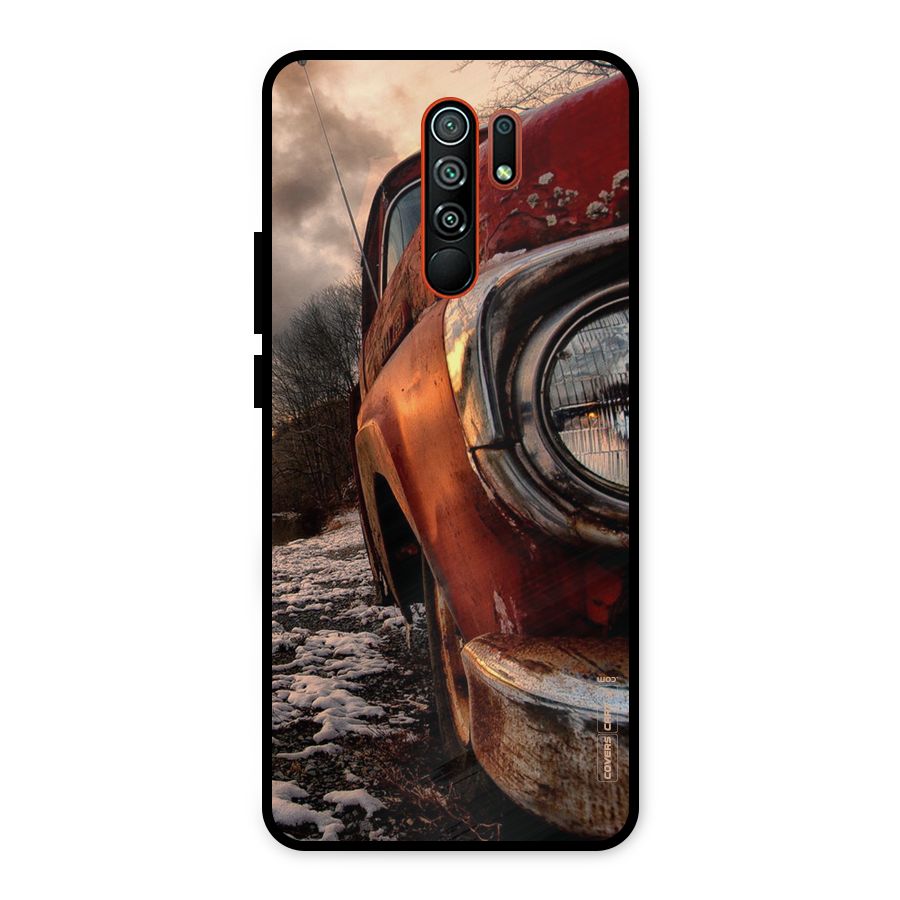 Vintage Car Headlight Metal Back Case for Redmi 9 Prime