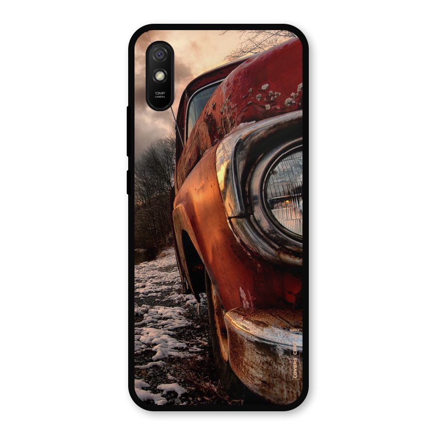 Vintage Car Headlight Metal Back Case for Redmi 9i