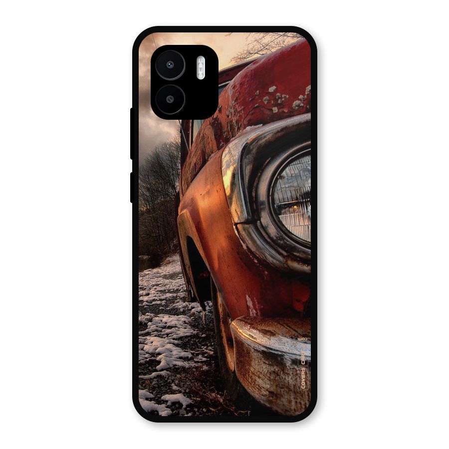 Vintage Car Headlight Metal Back Case for Redmi A2