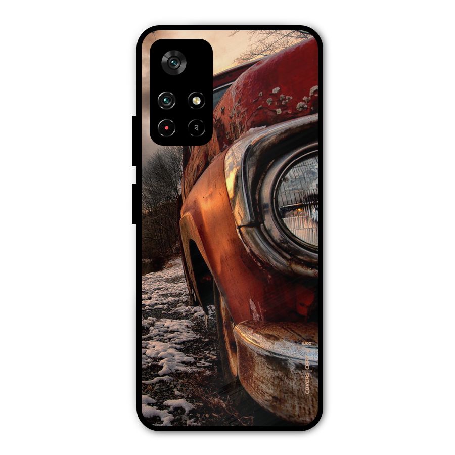 Vintage Car Headlight Metal Back Case for Redmi Note 11T 5G
