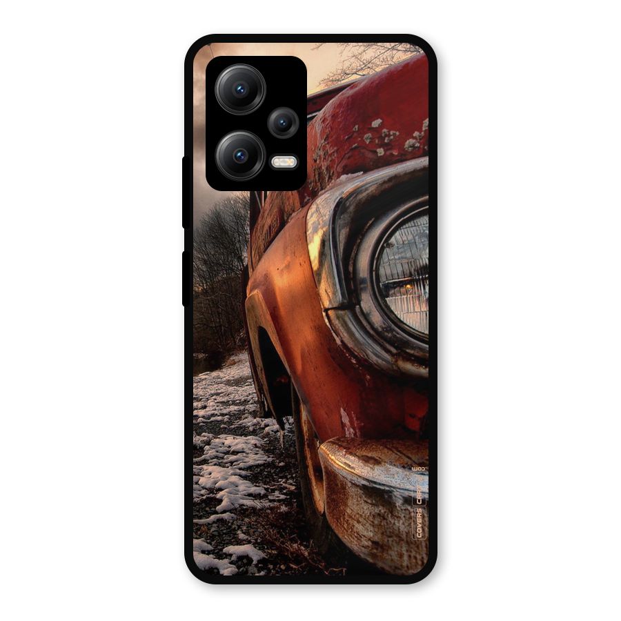 Vintage Car Headlight Metal Back Case for Redmi Note 12 5G
