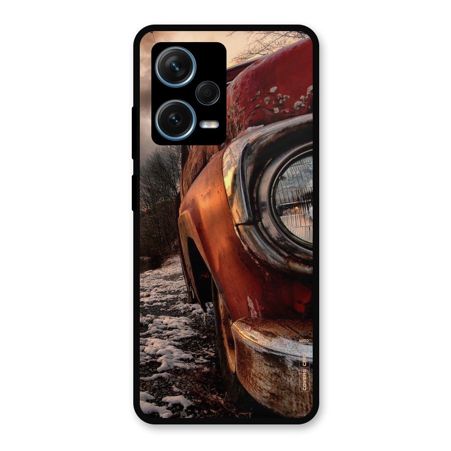 Vintage Car Headlight Metal Back Case for Redmi Note 12 Pro Plus 5G