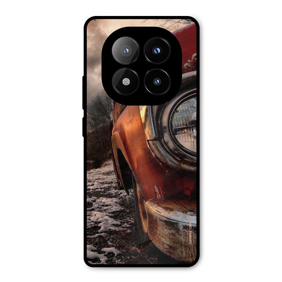 Vintage Car Headlight Metal Back Case for Redmi Note 14 Pro Plus 5G