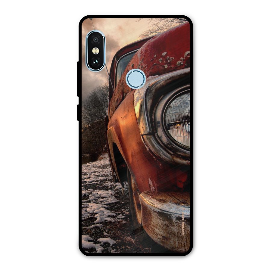 Vintage Car Headlight Metal Back Case for Redmi Note 5 Pro