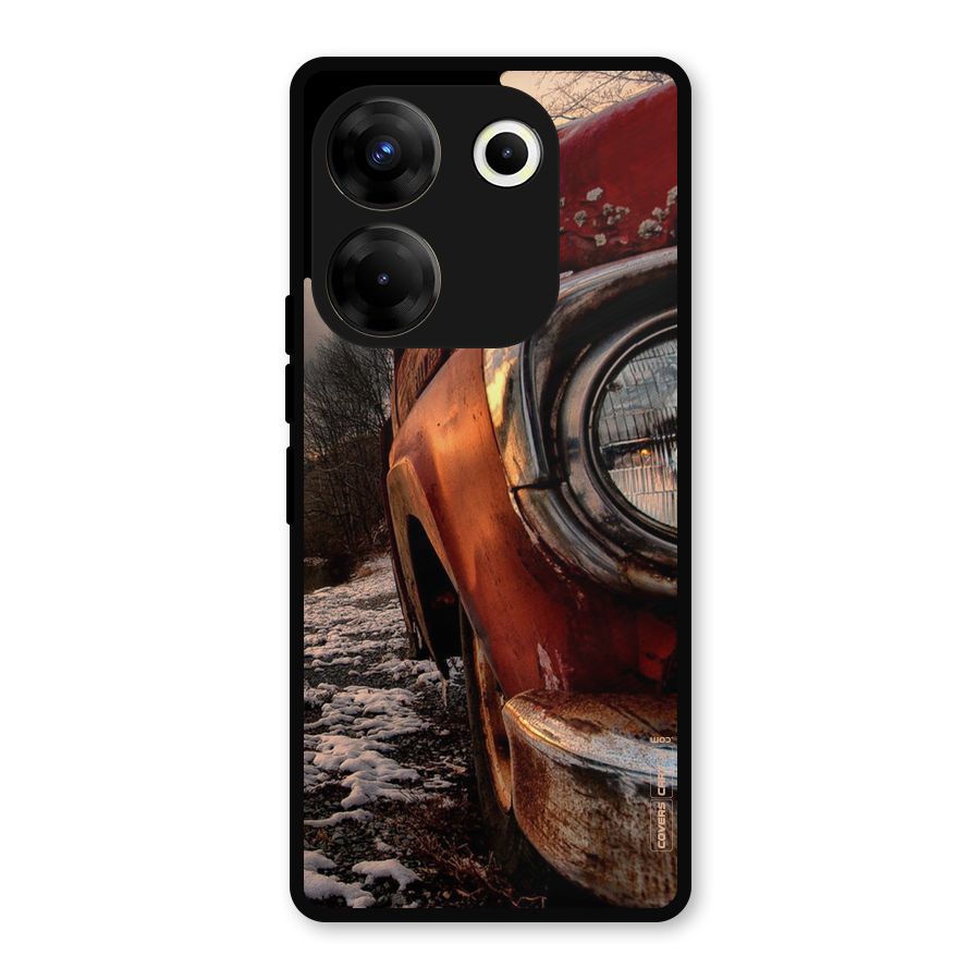 Vintage Car Headlight Metal Back Case for Tecno Camon 20