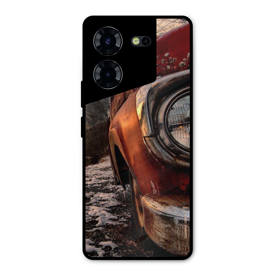 Vintage Car Headlight Metal Back Case for Tecno Pova 5 Pro 5G