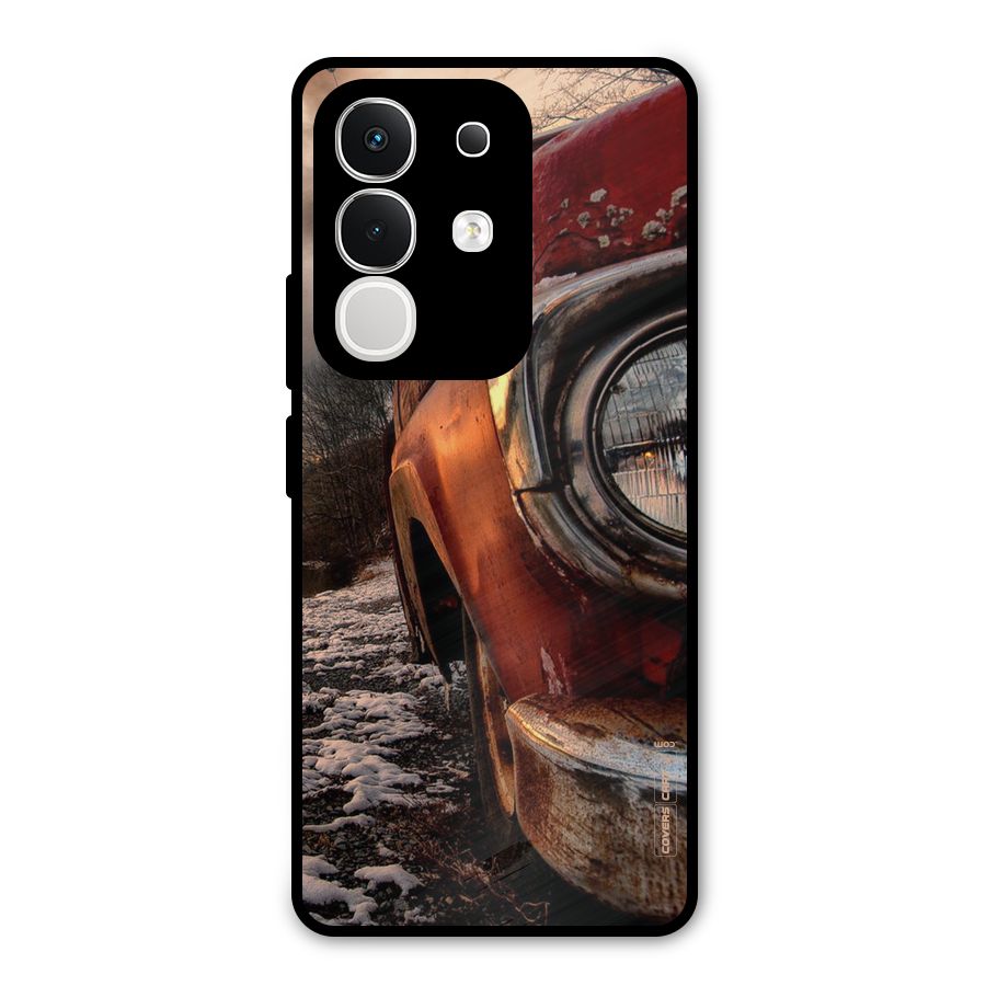 Vintage Car Headlight Metal Back Case for Vivo T4x