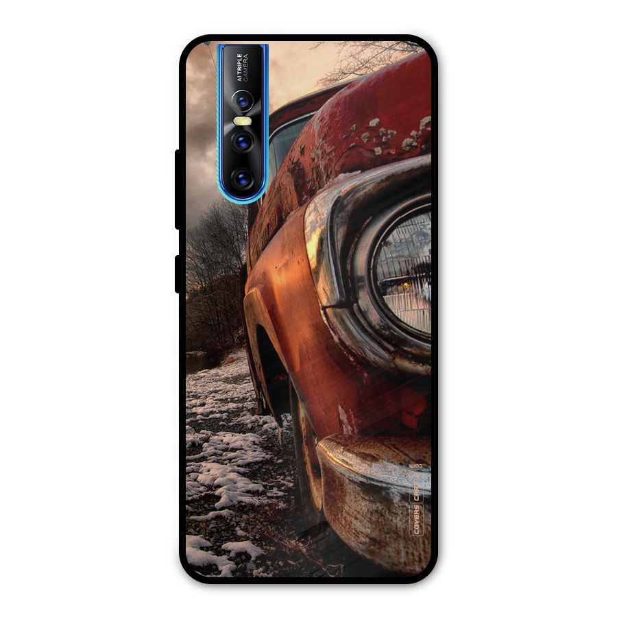Vintage Car Headlight Metal Back Case for Vivo V15 Pro