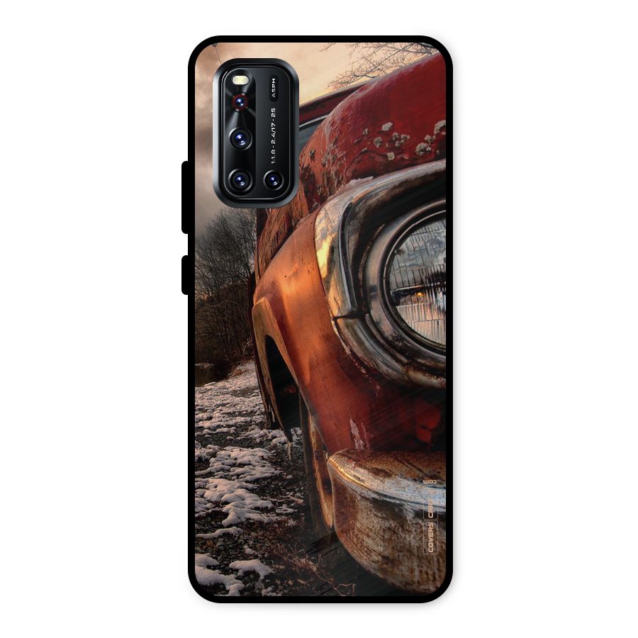 Vintage Car Headlight Metal Back Case for Vivo V19