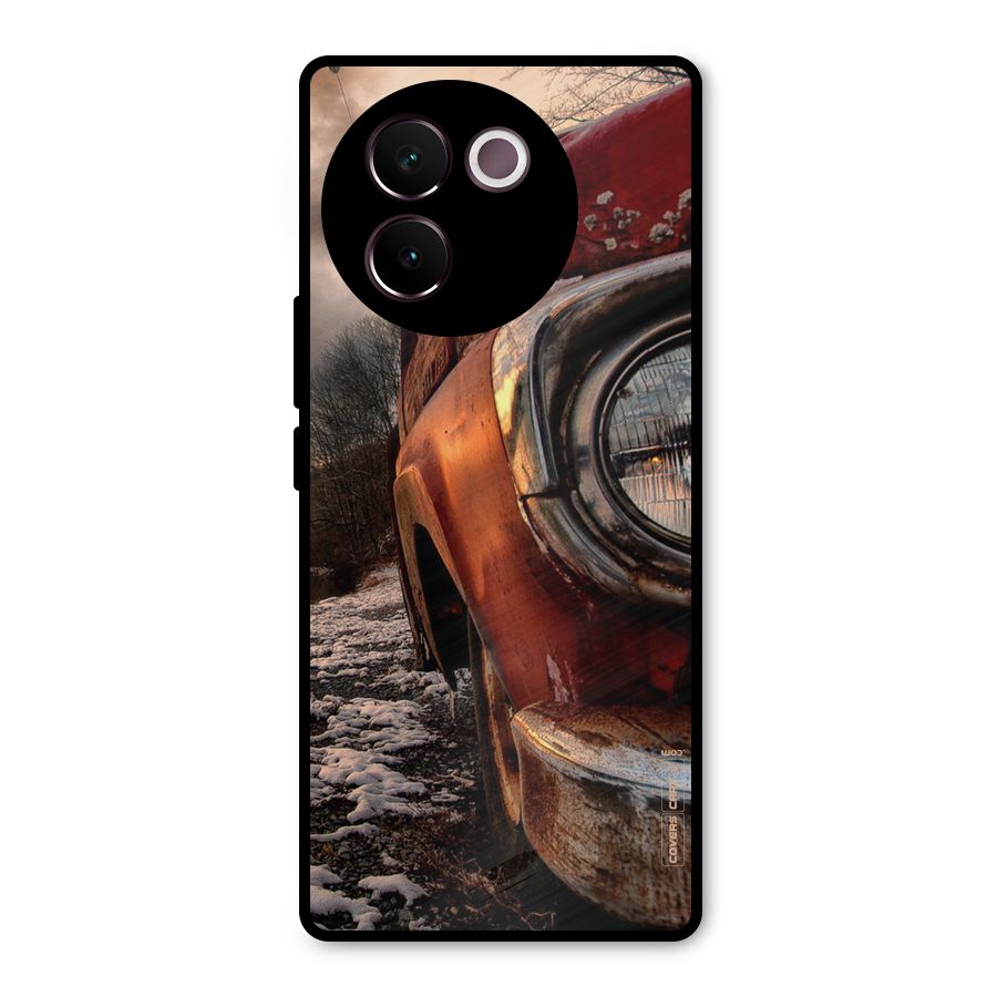 Vintage Car Headlight Metal Back Case for Vivo V30e